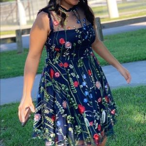 Floral tulle navy by City Studios